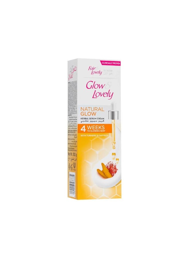 Glow & Lovely Natural Glow Herbal Serum Cream With Turmeric And Saffron 100gm - Image 1